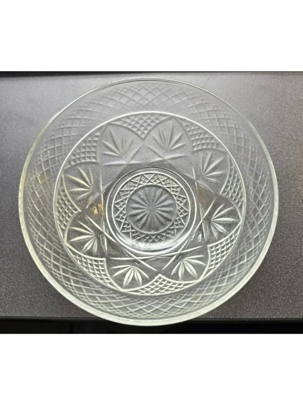 Cristal d'Arques-Durand Antique Pattern Vintage Crystal Bowl Starburst  JJ4365